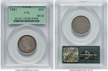 Newfoundland 4-Piece Lot of Certified Assorted Issues, 1) Victoria 20 Cents 1881 - F15 PCGS, London mint, KM4 2) George V 20 Cents 1912 - XF40 PCGS, L...