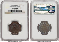 Victoria "Narrow 9" Cent 1859 MS63 Brown NGC, London mint, KM1. Beautiful cerulean tone. HID09801242017 © 2022 Heritage Auctions | All Rights Reserved...