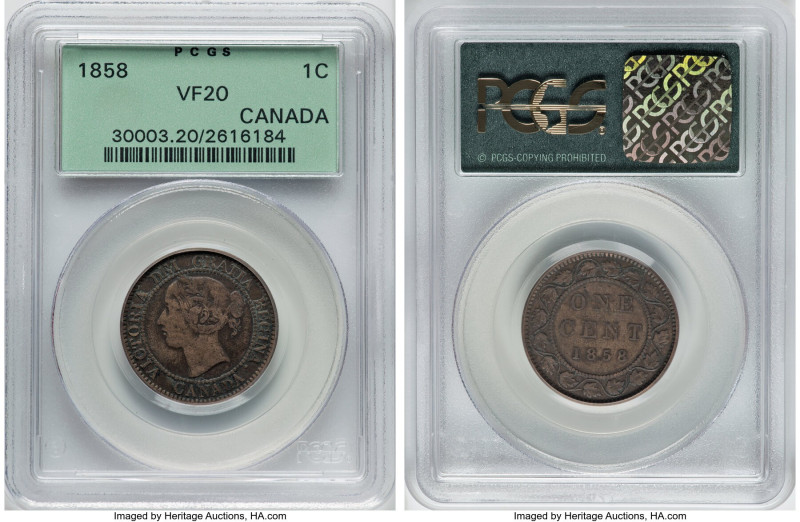 Victoria Pair of Certified Assorted Cents, 1) Cent 1858 - VF 20 PCGS, London min...