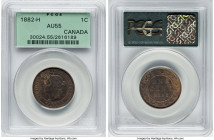 Victoria Pair of Certified Assorted Cents PCGS, 1) Cent 1882-H - AU55, Heaton mint, KM7 2) "Large Date Large Leaves" Cent 1891 - XF45, London mint, KM...