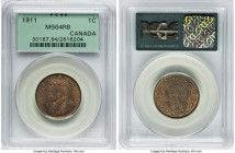 George V 3-Piece Lot of Certified Assorted Cents PCGS, 1) Cent 1911 - MS64 Red and Brown 2) Cent 1915 - MS64 Red and Brown 3) Cent 1917 - MS63 Brown O...