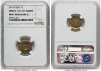 Republic Mint Error - Struck 10% Off Center Centavo 1943 MS62 NGC, Philadelphia mint, KM9.2a. HID09801242017 © 2022 Heritage Auctions | All Rights Res...