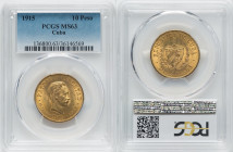 Republic gold 10 Pesos 1915 MS63 PCGS, Philadelphia mint, KM20, Fr-3. HID09801242017 © 2022 Heritage Auctions | All Rights Reserved