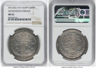 British Protectorate. Hussein Kamil 20 Piastres AH 1335 (1917) MS62 NGC, Bombay mint, KM321. Occupation coinage. HID09801242017 © 2022 Heritage Auctio...