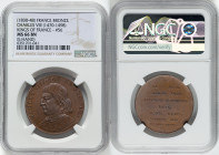 Louis Philippe I bronze "Kings of France - Charles VIII (1470-1498)" Medal ND (1830-1848) MS66 Brown NGC, Paris mint. Edge: Hand. By Caque. #56 in ser...