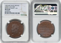 Louis Philippe I bronze "KKings of France - Louis IV (917-954)" Medal ND (1830-1848) MS65 Brown NGC, Paris mint. Edge" Hand. By Caque. Crowned bust le...