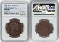 Louis Philippe I bronze "Kings of France - Louis XI (1423-1483)" Medal ND(1830-1848) MS65 Brown NGC, Paris mint. Edge: Hand. By Caque. Bust right / Ei...