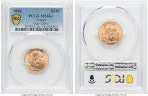 Republic gold 20 Francs 1910 MS66+ PCGS, KM857, Gad-1064a. HID09801242017 © 2022 Heritage Auctions | All Rights Reserved