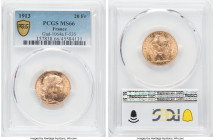 Republic gold 20 Francs 1913 MS66 PCGS, KM857, Gad-1064a, F-535. HID09801242017 © 2022 Heritage Auctions | All Rights Reserved