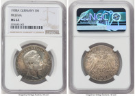 Prussia. Wilhelm II 3 Mark 1908-A MS65 NGC, Berlin mint, KM527, J-103. HID09801242017 © 2022 Heritage Auctions | All Rights Reserved