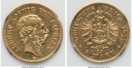 Saxony. Albert gold 5 Mark 1877-E XF (Altered Surfaces, Removed from Jewelry), Muldenhutten mint, KM1239, J-260. 17.0mm. 1.98gm. HID09801242017 © 2022...