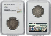 George I 2 Drachmai 1883-A VF30 NGC, Paris mint, KM39. HID09801242017 © 2022 Heritage Auctions | All Rights Reserved