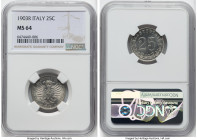 Vittorio Emanuele III 25 Centesimi 1903-R MS64 NGC, Rome mint, KM36. HID09801242017 © 2022 Heritage Auctions | All Rights Reserved