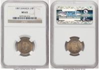 Victoria Farthing 1887 MS65 NGC, London mint, KM15. HID09801242017 © 2022 Heritage Auctions | All Rights Reserved