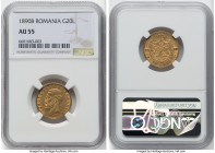 Carol I gold 20 Lei 1890-B AU55 NGC, Bucharest mint, KM20. Two year type. HID09801242017 © 2022 Heritage Auctions | All Rights Reserved