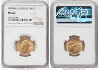 George V gold Sovereign 1929-SA MS64 NGC, Pretoria mint, KM-A22, S-4005. HID09801242017 © 2022 Heritage Auctions | All Rights Reserved