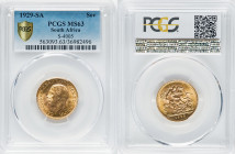 George V gold Sovereign 1929-SA MS63 PCGS, Pretoria mint, KM-A22, S-4005. HID09801242017 © 2022 Heritage Auctions | All Rights Reserved