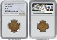 Barcelona. Joseph Napolean gold 20 Pesetas 1812-Ba AU50 NGC, Barcelona mint, KM76, Cal-4. HID09801242017 © 2022 Heritage Auctions | All Rights Reserve...