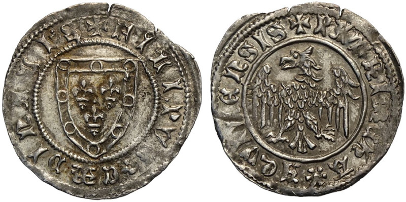 Aquileia, Filippo d'Alencon (1381-1387), Denaro, MIR-51 CNI-1/8, Ag mm 19 g 0,84...