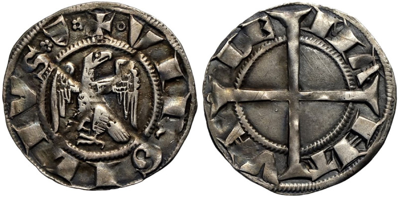 Mantova, Luigi (1328-1360) o Guido Gonzaga (1360-1369), Aquilino, RR MIR-371 var...