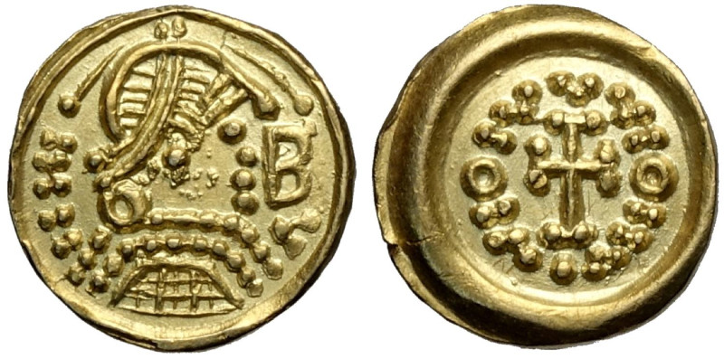 Barbariche, Longobardi, Anonime dei Longobardi (sec. VII), Tremisse, Rara Au mm ...