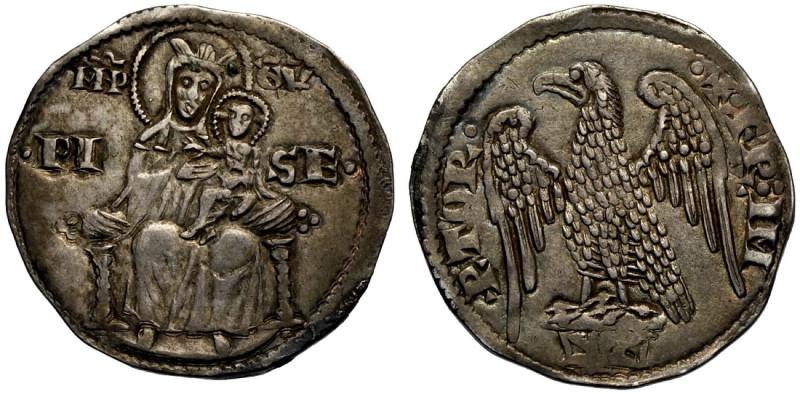 Pisa, Repubblica a nome di Federico I (1155-1312), Grosso da 2 Soldi o Aquilino ...