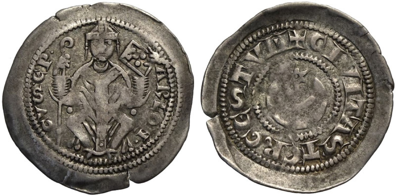Trieste, Arlongo dè Voitsberg (1255-1281), Denaro, MIR-288 CNI-21/29, Ag mm 21 g...