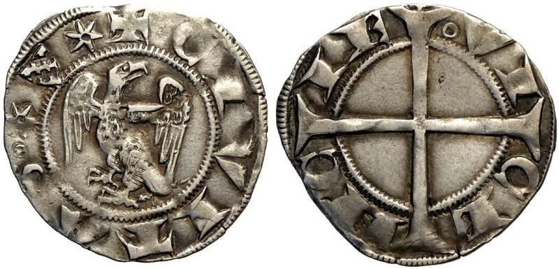 Vicenza, Comune (sec. XIII-XIV), Grosso aquilino, Rara MIR-335 CNI-1/2, Ag mm 20...
