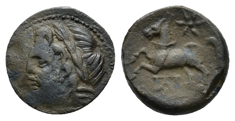 Northern Apulia, Arpi, c. 325-275 BC. Æ (15mm, 3.17g). Laureate head of Zeus l. ...