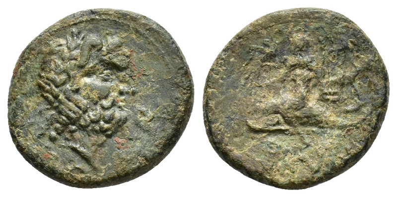 Southern Apulia, Brundisium, c. 2nd century BC. Æ Semis (22mm, 7.52g). Wreathed ...