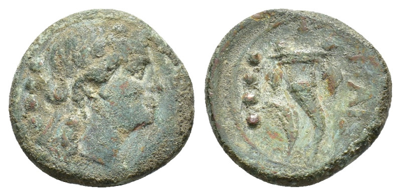 Northern Lucania, Paestum, 218-201 BC. Æ Triens (17.5mm, 5.29g). Female head r. ...