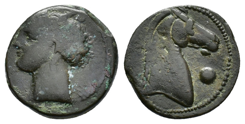 Carthaginian Domain, Sardinia, c. 264-241 BC. Æ (20mm, 4.89g). Wreathed head of ...