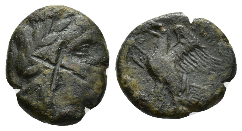 Sicily, Messana. The Mamertinoi, after 288 BC. Æ (19mm, 5.41g). Laureate head of...