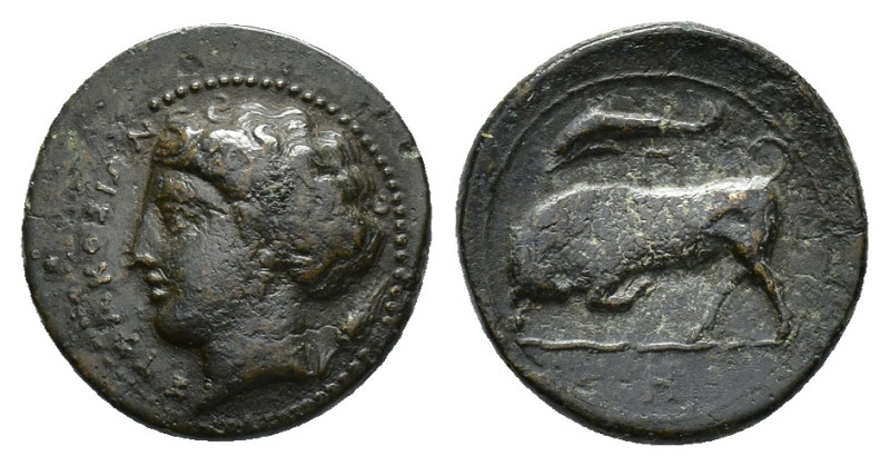 Sicily, Syracuse. Agathokles (317-289 BC). Æ (16mm, 2.79g), c. 317-310. Head of ...