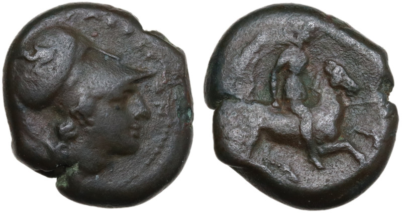 Sicily, Syracuse. Agathokles (317-289 BC). Æ (17mm, 5.63g), c. 310–309 BC. Helme...