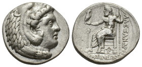 Kings of Macedon, time of Alexander III - Philip III, c. 324/3-320 BC. AR Tetradrachm (27mm, 16.95g). Arados. Struck under Menes or Laomedon. Head of ...