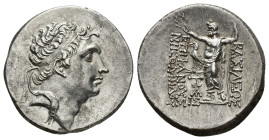 Kings of Bithynia, Nikomedes IV Philopator (94-74 BC). AR Tetradrachm (31mm, 16.52g), year 210 of the Bithynian Era (88/7 BC). Diademed head r. R/ Zeu...