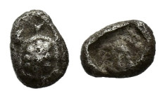 Lesbos, Methymna, c. 450-400 BC. AR Tritartemorion or Hemiobol (7mm, 0.35g). Turtle. R/ Wreath within incuse circle. SNG Kayhan 96; HGC 6 -. Near VF