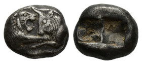 Kings of Lydia, Kroisos (c. 564/53-550/39 BC). AR Siglos (15mm, 5.23g). Sardes. Confronted foreparts of lion r. and bull l. R/ Two incuse square punch...