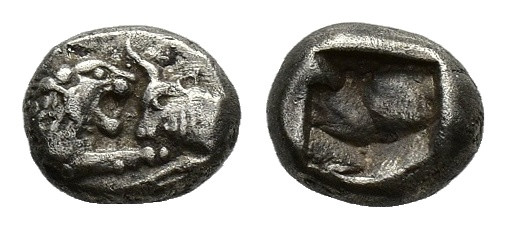 Kings of Lydia, Kroisos (c. 564/53-550/39 BC). AR 1/12 Siglos (8mm, 0.85g). Sard...