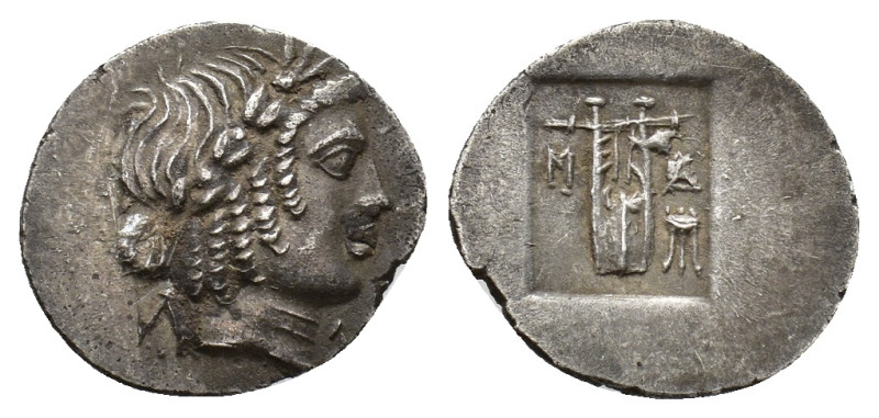 Lycian League, Masikytes, c. 27-20 BC. AR Hemidrachm (17mm, 1.95g). Laureate hea...