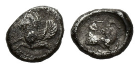 Cilicia, Kelenderis, c. 440-430 BC. AR Obol (9.5mm, 0.79g). Forepart of Pegasos l. R/ Forepart of goat r., head l. Casabonne Type 1; Göktürk 6. Near V...