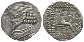 Kings of Parthia, Phraatakes (c. 2 BC-AD 4). BI Tetradrachm (28mm, 10.90g, 12h). Seleukeia on the Tigris, year 311 (1 BC). Diademed bust l.; Nikai to ...