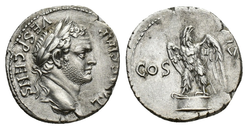 Titus (Caesar, 69-79). AR Denarius (19mm, 3.42g). Uncertain Asia Minor mint, AD ...