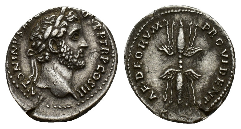 Antoninus Pius (138-161). AR Denarius (19mm, 3.16g). Rome, 140-3. Laureate head ...
