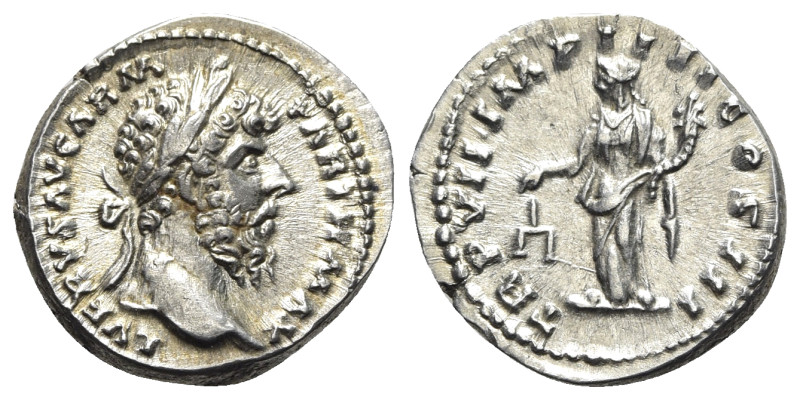 Lucius Verus (161-169). AR Denarius (19mm, 3.32g, 6h). Rome, AD 167. Laureate he...