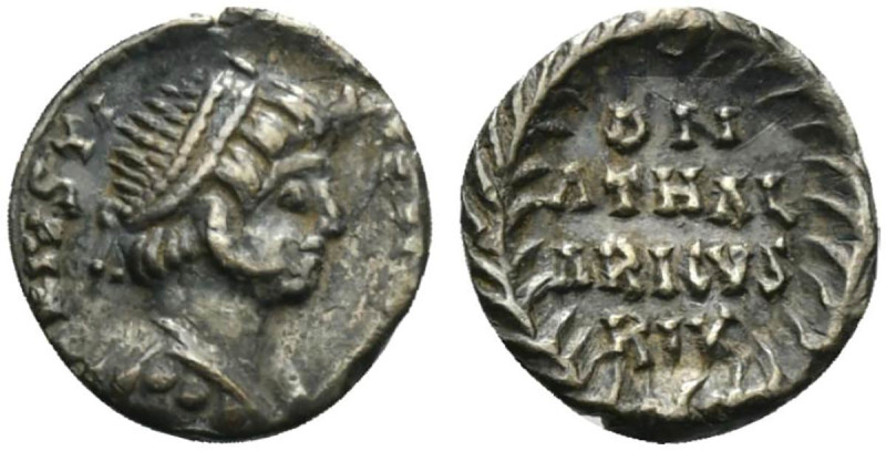 Ostrogoths, Athalaric (526-534). AR Quarter Siliqua (11mm, 0.70g, 6h). In name o...
