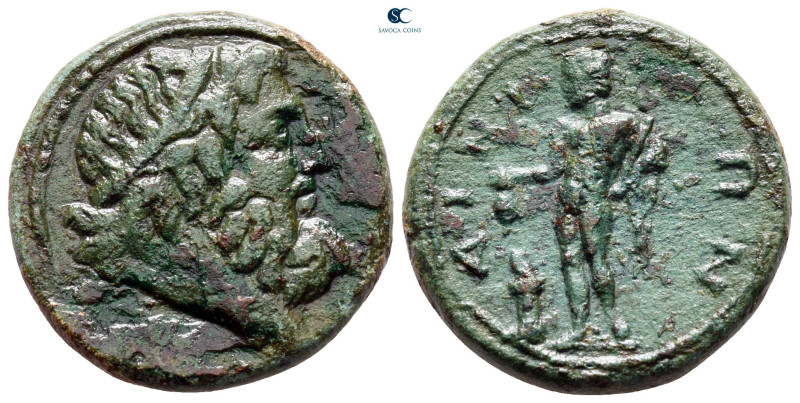 Thrace. Ainos circa 200-100 BC. 
Bronze Æ

23 mm, 9,40 g

Bust of Poseidon ...