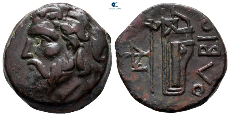 Scythia. Olbia circa 310-280 BC. 
Bronze Æ

21 mm, 9,49 g

Horned head of B...