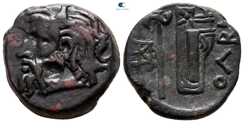 Scythia. Olbia circa 310-280 BC. 
Bronze Æ

21 mm, 8,99 g

Horned head of B...